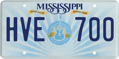 MS license plate HVE700