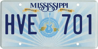 MS license plate HVE701