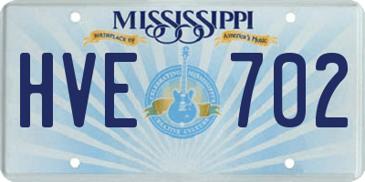 MS license plate HVE702