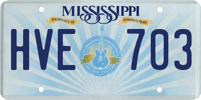 MS license plate HVE703