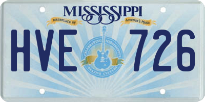 MS license plate HVE726