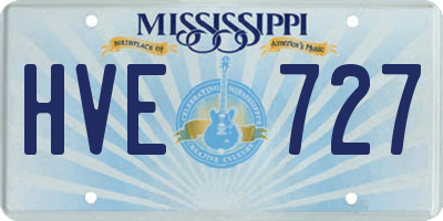 MS license plate HVE727