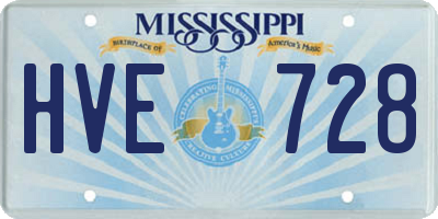 MS license plate HVE728