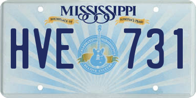 MS license plate HVE731