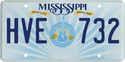 MS license plate HVE732