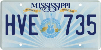 MS license plate HVE735