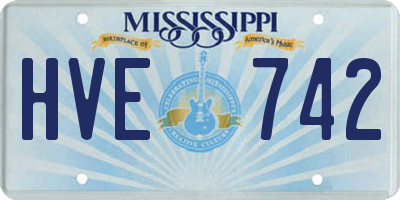 MS license plate HVE742