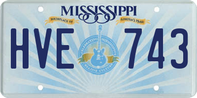MS license plate HVE743