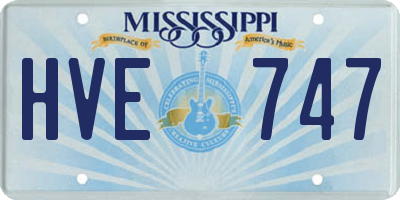 MS license plate HVE747