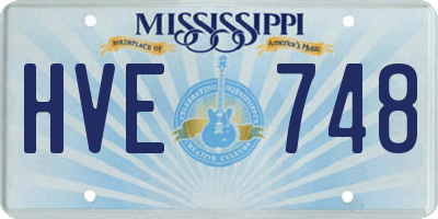 MS license plate HVE748