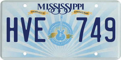 MS license plate HVE749