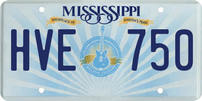 MS license plate HVE750