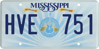 MS license plate HVE751