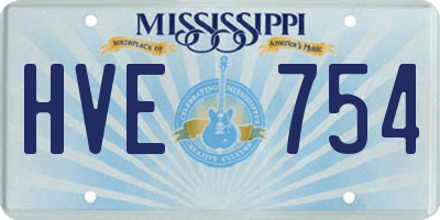 MS license plate HVE754