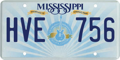 MS license plate HVE756