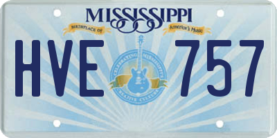 MS license plate HVE757