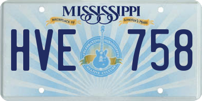 MS license plate HVE758