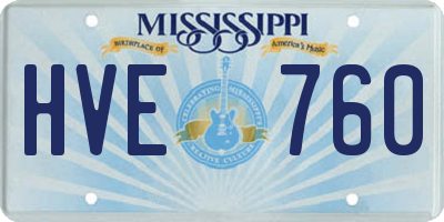 MS license plate HVE760