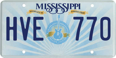 MS license plate HVE770