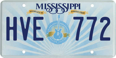 MS license plate HVE772