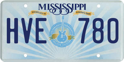MS license plate HVE780