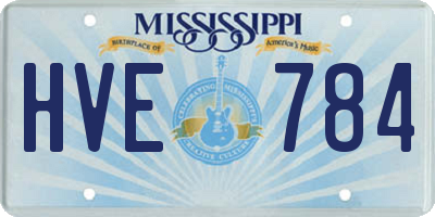 MS license plate HVE784