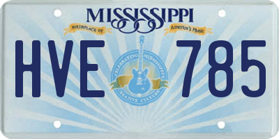 MS license plate HVE785