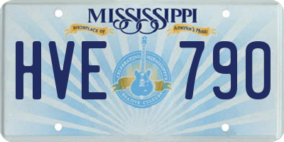 MS license plate HVE790