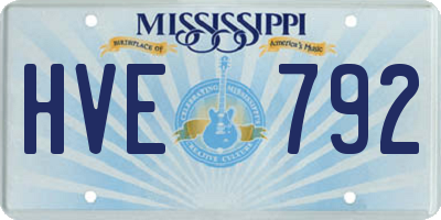 MS license plate HVE792