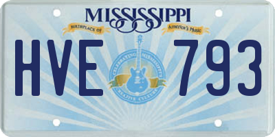 MS license plate HVE793