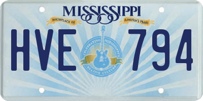 MS license plate HVE794