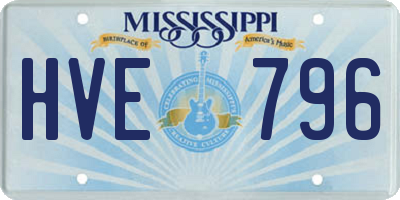 MS license plate HVE796