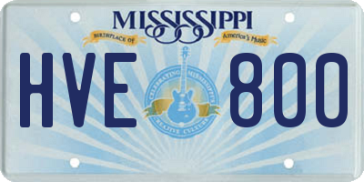 MS license plate HVE800