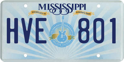 MS license plate HVE801