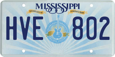 MS license plate HVE802