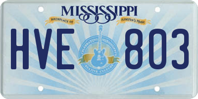 MS license plate HVE803