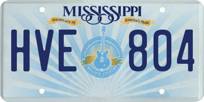 MS license plate HVE804