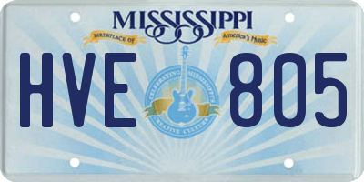MS license plate HVE805