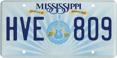 MS license plate HVE809