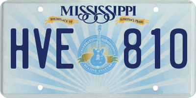 MS license plate HVE810