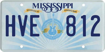 MS license plate HVE812
