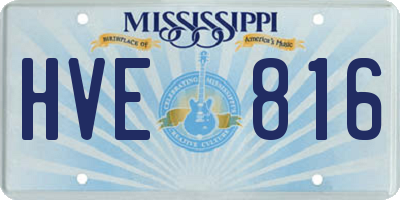 MS license plate HVE816