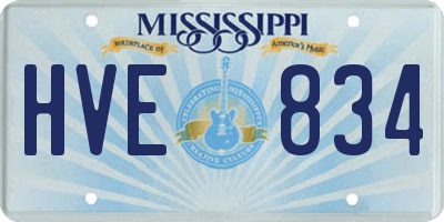 MS license plate HVE834