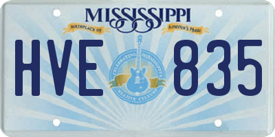 MS license plate HVE835