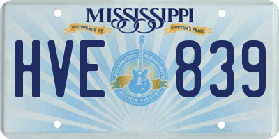 MS license plate HVE839