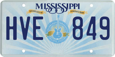 MS license plate HVE849