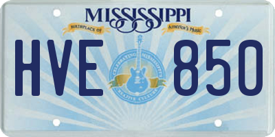 MS license plate HVE850