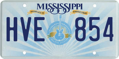 MS license plate HVE854