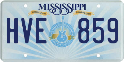 MS license plate HVE859