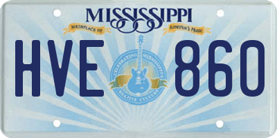 MS license plate HVE860
